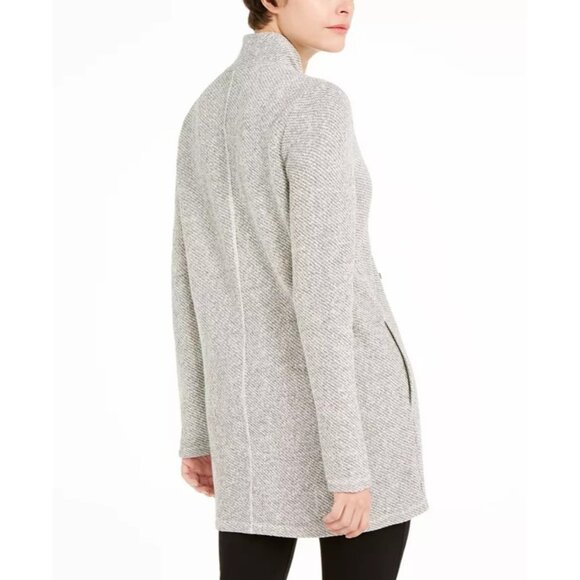EILEEN FISHER Organic Cotton Open-Front Cardigan Gray Textured Women's Sz XL - Picture 2 of 11